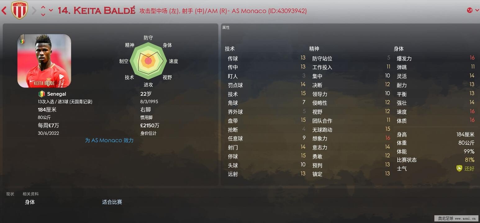 FM2018世界杯球队核心球员能力介绍——塞内加尔